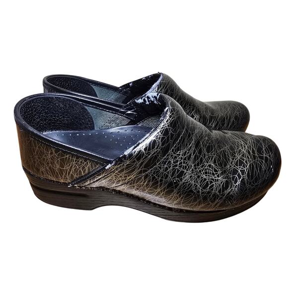 Dansko Black Gold Scribble Professional Comfort Clog Size 38 US Womens7.5 - Picture 3 of 8